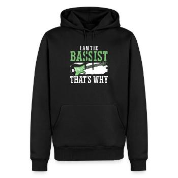 Je suis le bassiste C’est pourquoi bassiste - Sweat à capuche Premium bio Homme - noir - Devant - Nico (187cm)