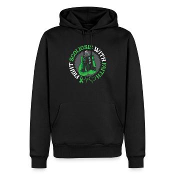 Combattre la scoliose avec la foi Chirurgie chrétienne du dos - Sweat à capuche Premium bio Homme - noir - Devant - Nico (187cm)