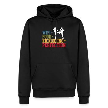 Kickboxing Kickboxer Combat Fighting MMA Kicking - Sweat à capuche Premium bio Homme - noir - Devant - Nico (187cm)