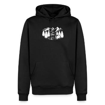 Camping Camper Camp Outdoor Nature - Men’s Premium Organic Hoodie - black - Front - Nico (187cm)