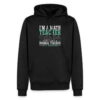 Je suis un professeur de mathématiques mathématicien Mathématiques - Sweat à capuche Premium bio Homme - noir - Devant - Nico (187cm)