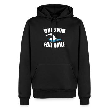 Va nager pour le gâteau entraîneur de natation nageur nageur - Sweat à capuche Premium bio Homme - noir - Devant - Nico (187cm)
