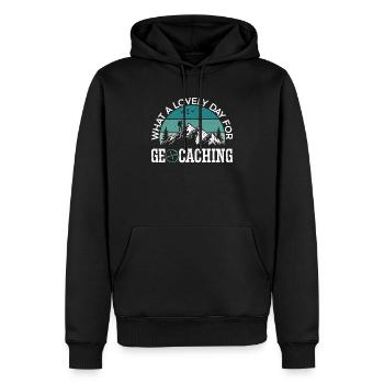 Was für ein schöner Tag für Geocaching Geocacher Cache - Männer Premium Bio Hoodie - Schwarz - Vorne - Nico (187cm)