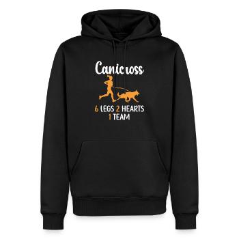 Canicross 6 Jambes 2 Cœurs 1 Équipe Chien Course Sport - Sweat à capuche Premium bio Homme - noir - Devant - Nico (187cm)