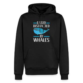 Leicht abgelenkt von Walen Meeressäugetiere - Männer Premium Bio Hoodie - Schwarz - Vorne - Nico (187cm)