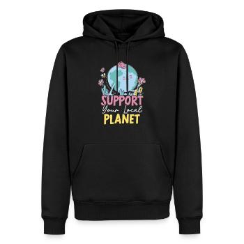 Environnementaliste Nature Recyclage Fête de la Terre mère - Sweat à capuche Premium bio Homme - noir - Devant - Nico (187cm)