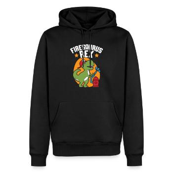 Firesaurus Rex Pompier Pompier Dinosaure - Sweat à capuche Premium bio Homme - noir - Devant - Nico (187cm)
