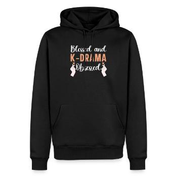 Béni et K-drama obsédé drame coréen Oppa - Sweat à capuche Premium bio Homme - noir - Devant - Nico (187cm)