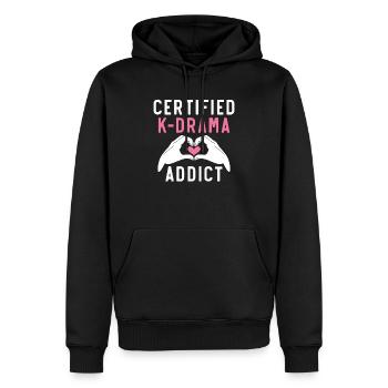 Certifié K-Drama Addict Korean Drama Corée du Sud - Sweat à capuche Premium bio Homme - noir - Devant - Nico (187cm)