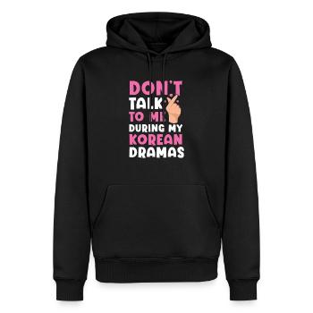 Ne me parlez pas pendant mes drames coréens K-Drama - Sweat à capuche Premium bio Homme - noir - Devant - Nico (187cm)