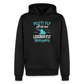 Piloten fliegen Flugzeuge Legenden fliegen Hubschrauber - Männer Premium Bio Hoodie - Schwarz - Vorne - Nico (187cm)
