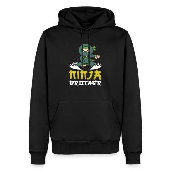 Ninja Frère Mercenaire Shuriken Kunai Shinobi - Sweat à capuche Premium bio Homme - noir - Devant - Nico (187cm)
