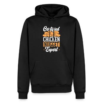 Certified Chicken Nugget Expert Nuggy Nug Life - Men’s Premium Organic Hoodie - black - Front - Nico (187cm)