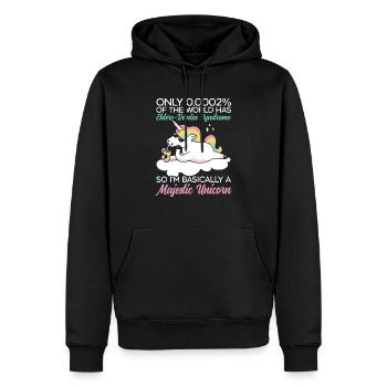 Unicorn Lover Ehlers-Danlos EDS and HSD Awareness - Men’s Premium Organic Hoodie - black - Front - Nico (187cm)