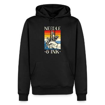 Tatouage à l’aiguille et à l’encre Tatoueur Tatoueur - Sweat à capuche Premium bio Homme - noir - Devant - Nico (187cm)