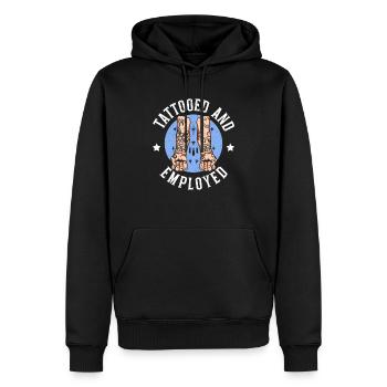 Tatoué et employé tatouage tatouage encre junkie - Sweat à capuche Premium bio Homme - noir - Devant - Nico (187cm)