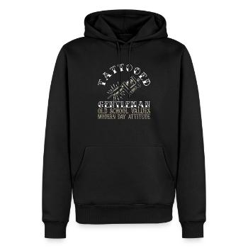 Tattooed Gentleman Moderne Einstellung Tattoo - Männer Premium Bio Hoodie - Schwarz - Vorne - Nico (187cm)