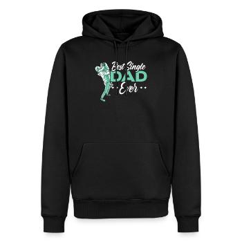 Best Single Dad Ever Fatherhood Fathers Day - Men’s Premium Organic Hoodie - black - Front - Nico (187cm)