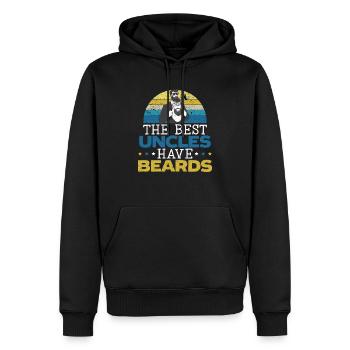 Les meilleurs oncles ont des barbes Barbu Oncle - Sweat à capuche Premium bio Homme - noir - Devant - Nico (187cm)