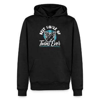 Bester Onkel von Zwillingen Stolzer Onkel Bester Onkel aller Zeiten - Männer Premium Bio Hoodie - Schwarz - Vorne - Nico (187cm)