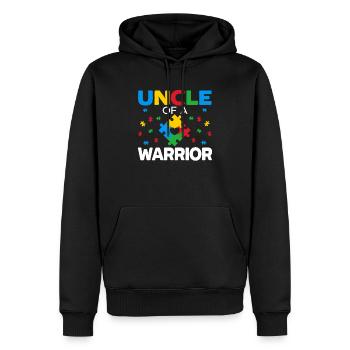 Oncle d’un guerrier Oncle Toujours conscience de l’autisme - Sweat à capuche Premium bio Homme - noir - Devant - Nico (187cm)