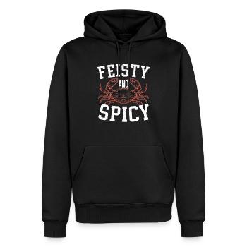 Lebhafter und würziger Krabben-Krabben-Flüsterer - Männer Premium Bio Hoodie - Schwarz - Vorne - Nico (187cm)