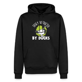 Facilement distrait par duck duckling duck lover - Sweat à capuche Premium bio Homme - noir - Devant - Nico (187cm)