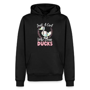 Juste une fille qui aime les canards Duckling Duck Lover - Sweat à capuche Premium bio Homme - noir - Devant - Nico (187cm)