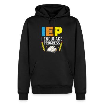 IEP I Encourage Progess SPED Enseignant Autisme - Sweat à capuche Premium bio Homme - noir - Devant - Nico (187cm)