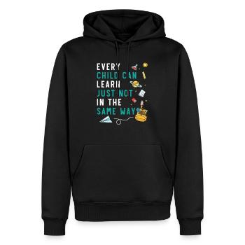 Chaque enfant peut apprendre de la même manière que - Sweat à capuche Premium bio Homme - noir - Devant - Nico (187cm)