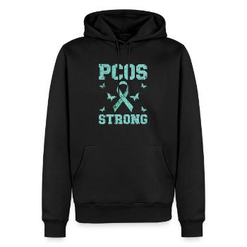 PCOS Starkes polyzystisches Ovarialsyndrom Krieger - Männer Premium Bio Hoodie - Schwarz - Vorne - Nico (187cm)
