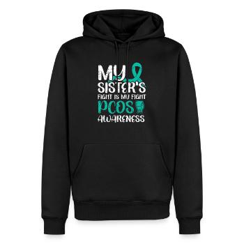 Der Kampf meiner Schwester ist PCOS-Bewusstsein - Männer Premium Bio Hoodie - Schwarz - Vorne - Nico (187cm)