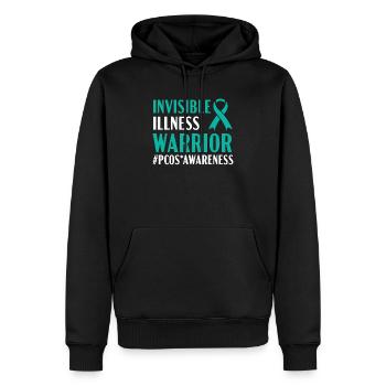 Invisible Illness Warrior PCOS Monat des Bewusstseins - Männer Premium Bio Hoodie - Schwarz - Vorne - Nico (187cm)