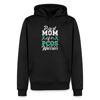 Mutter eines PCOS Warrior Polyzystischen Ovarialsyndroms - Männer Premium Bio Hoodie - Schwarz - Vorne - Nico (187cm)