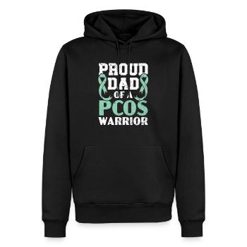 Vater eines PCOS Warrior Polyzystischen Ovarialsyndroms - Männer Premium Bio Hoodie - Schwarz - Vorne - Nico (187cm)
