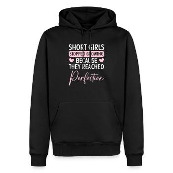 Les filles courtes ont cessé de grandir Blagues drôles Humour - Sweat à capuche Premium bio Homme - noir - Devant - Nico (187cm)