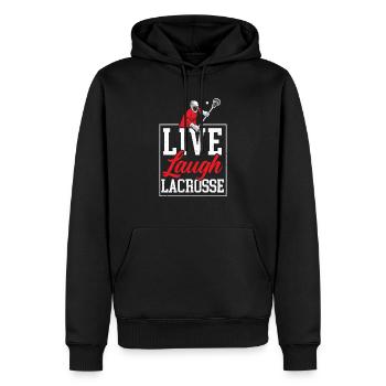 Live Laugh Lacrosse Torwart Torwart Sport Lax - Männer Premium Bio Hoodie - Schwarz - Vorne - Nico (187cm)