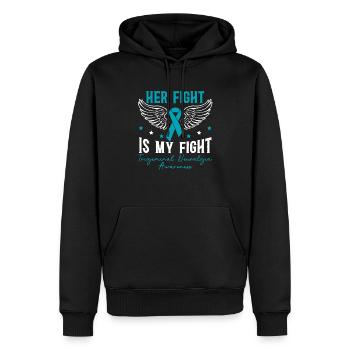 Ihr Kampf ist Trigeminusneuralgie - Männer Premium Bio Hoodie - Schwarz - Vorne - Nico (187cm)