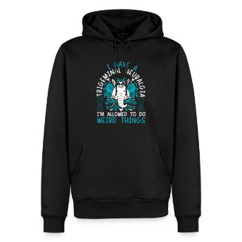 J’ai une névralgie du trijumeau trouble nerveux - Sweat à capuche Premium bio Homme - noir - Devant - Nico (187cm)