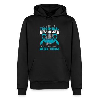 J’ai une névralgie du trijumeau trouble nerveux - Sweat à capuche Premium bio Homme - noir - Devant - Nico (187cm)