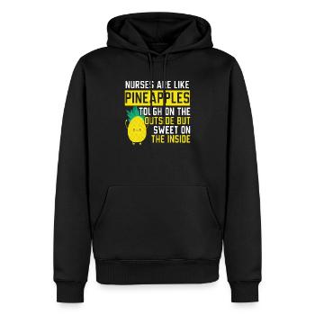 Nurses Are Like Pineapple Summer Tropical Fruit - Men’s Premium Organic Hoodie - black - Front - Nico (187cm)