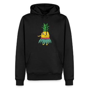Ananasliebhaber Hallo Sommer Tropische Frucht - Männer Premium Bio Hoodie - Schwarz - Vorne - Nico (187cm)