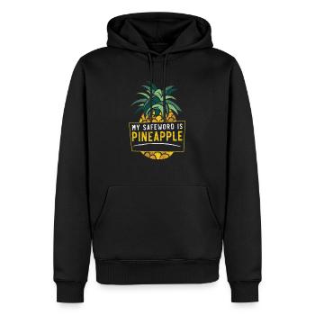 Mon mot de sécurité est le fruit tropical d’été à l’ananas - Sweat à capuche Premium bio Homme - noir - Devant - Nico (187cm)