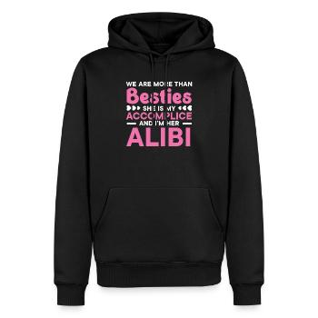 Nous sommes plus que besties meilleur ami amitié - Sweat à capuche Premium bio Homme - noir - Devant - Nico (187cm)