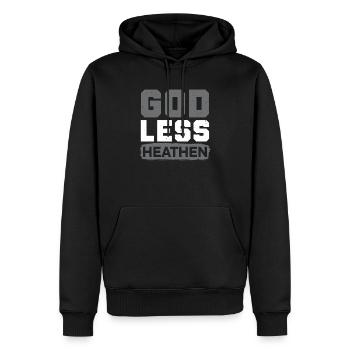 Gottloser heidnischer antireligiöser agnostischer Atheist - Männer Premium Bio Hoodie - Schwarz - Vorne - Nico (187cm)