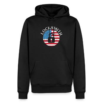 USA Flag Serrurier Serrure Picking Serrurerie - Sweat à capuche Premium bio Homme - noir - Devant - Nico (187cm)