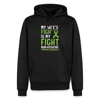 Le combat de ma femme est mon combat contre le lymphome non hodgkinien - Sweat à capuche Premium bio Homme - noir - Devant - Nico (187cm)