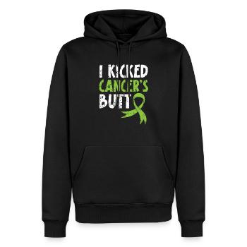 Je donne un coup de pied aux fesses d’un survivant du lymphome non hodgkinien - Sweat à capuche Premium bio Homme - noir - Devant - Nico (187cm)