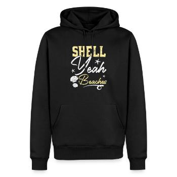 Shell Yeah Beaches Beachcombing Beachcomber - Men’s Premium Organic Hoodie - black - Front - Nico (187cm)