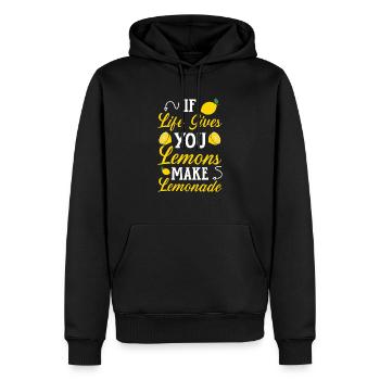 Si la vie vous donne des citrons faites de la limonade citron - Sweat à capuche Premium bio Homme - noir - Devant - Nico (187cm)